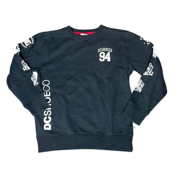 DC Shoes Other - DC Shoes Crewneck Sweatshirt Youth Medium 10/12 Black Skate Logo Pullover
